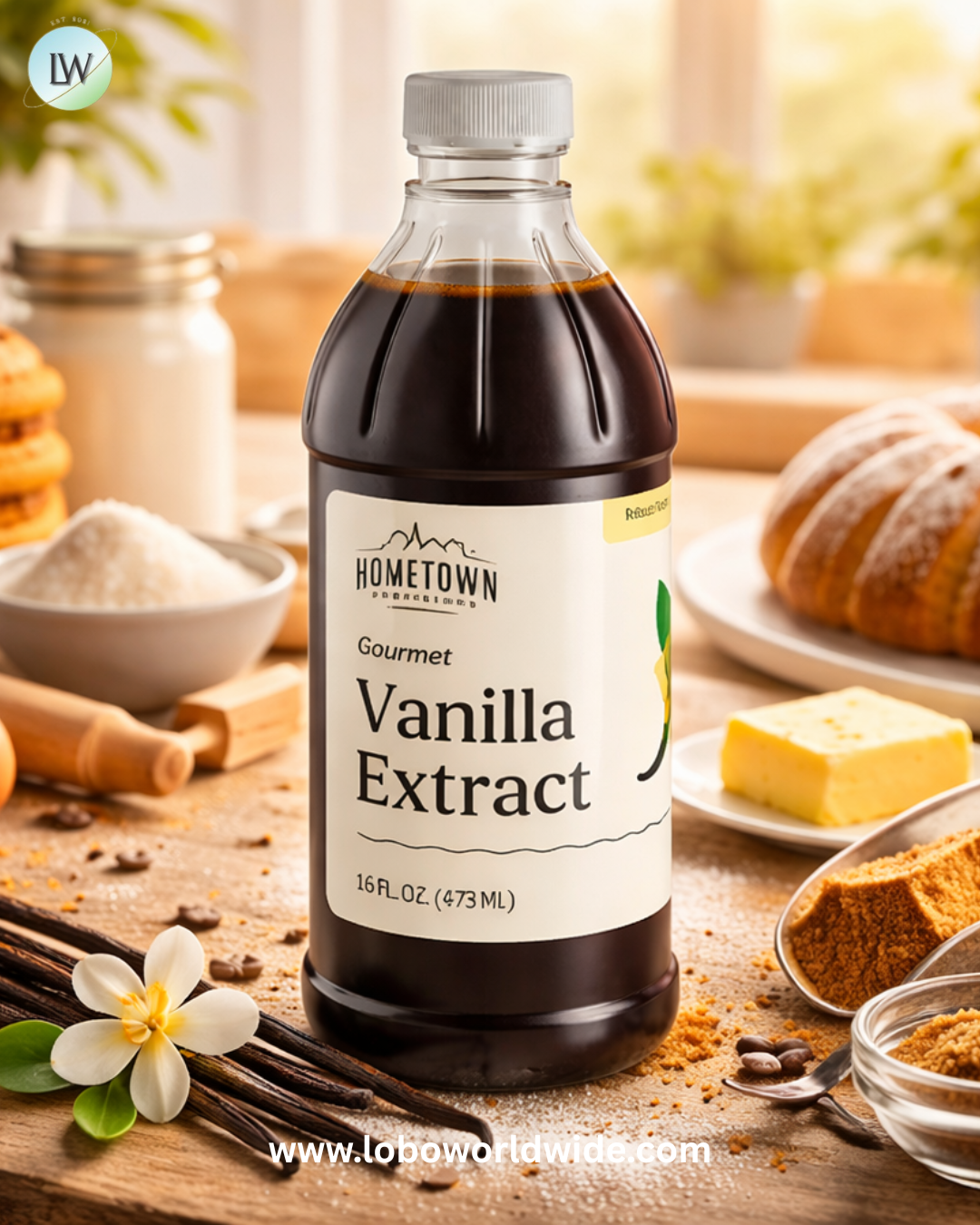 Hometown Provisions Gourmet Pure Vanilla Extract.