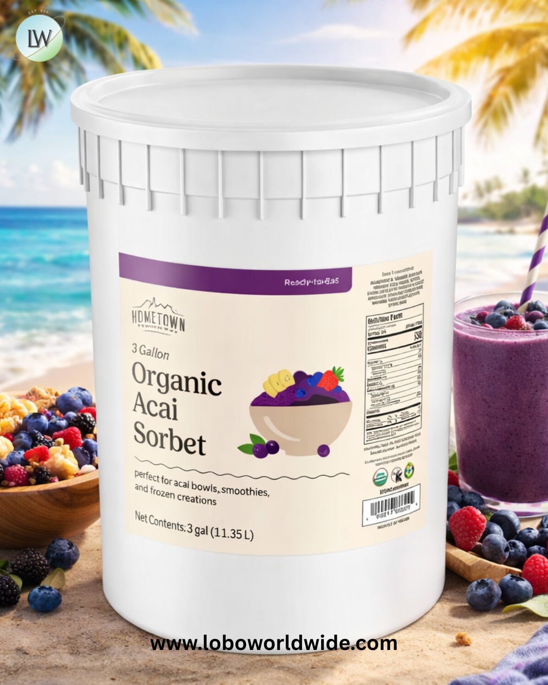 Hometown Provisions Organic Acai Sorbet.