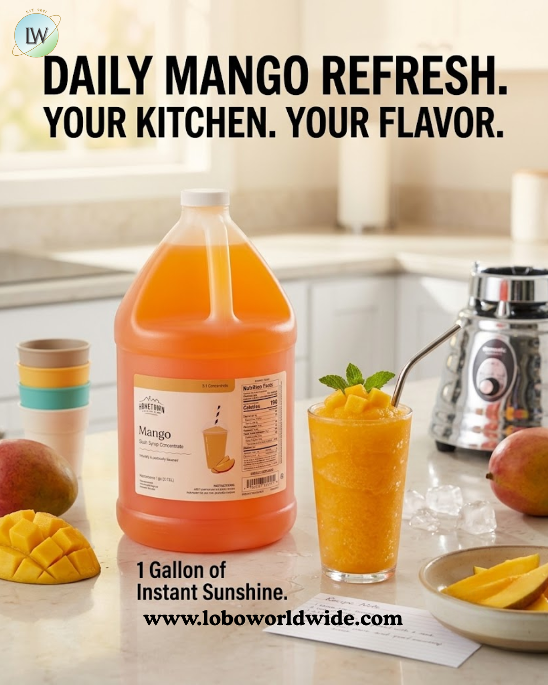 Hometown Provisions 1 Gallon Slushy 5:1 Concentrate (Various Flavours)