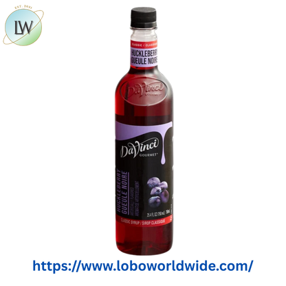 DaVinci Gourmet Classic Huckleberry Flavoring / Fruit Syrup 750 mL