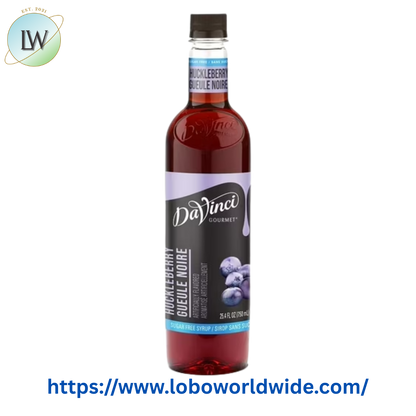 DaVinci Gourmet Sugar Free Huckleberry Flavoring Fruit Syrup 750 mL