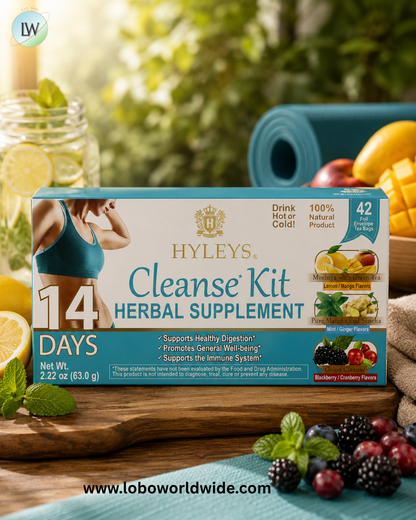 Hyleys Tea, 14 Days Cleanse Kit, 42 Foil Envelope Tea Bags, 2.22 oz (63 g)