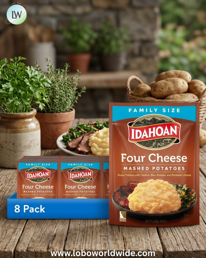 Idahoan Four Cheese Mashed Potatoes Family Size Side Dish, 8 oz