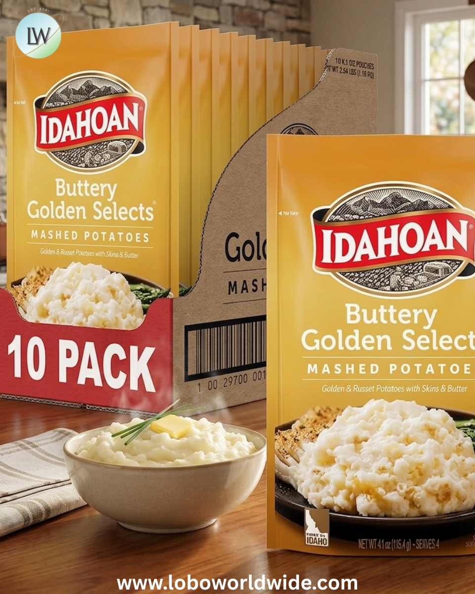 Idahoan Mashed Potatoes, Naturally Gluten-Free, 100% Real Idaho Potatoes, 4 servings per bag, 4.1 ounce (Pack of 10)