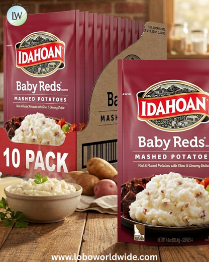 Idahoan Mashed Potatoes, Naturally Gluten-Free, 100% Real Idaho Potatoes, 4 servings per bag, 4.1 ounce (Pack of 10)