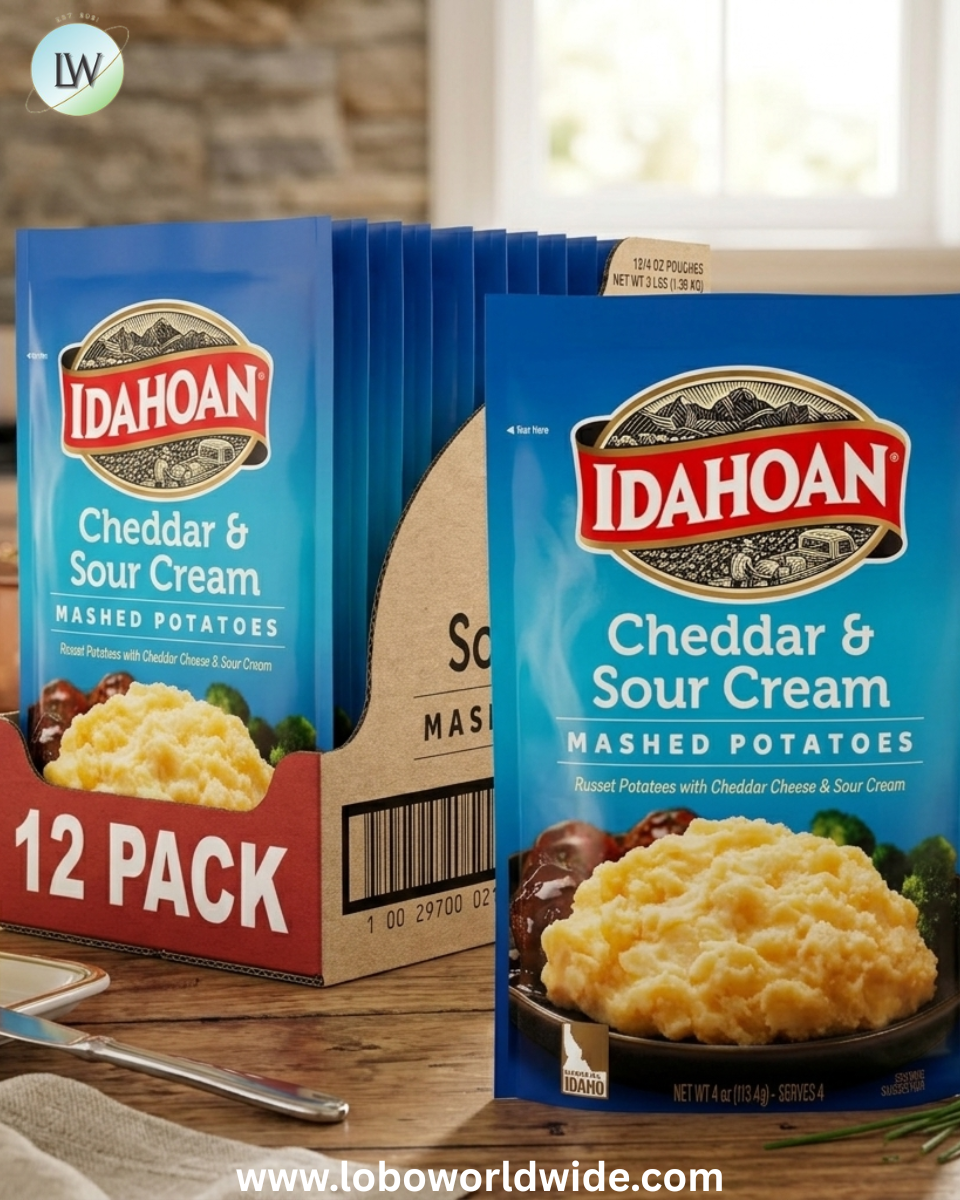 Idahoan Mashed Potatoes, Naturally Gluten-Free, 100% Real Idaho Potatoes, 4 servings per bag, 4 ounce (Pack of 12)
