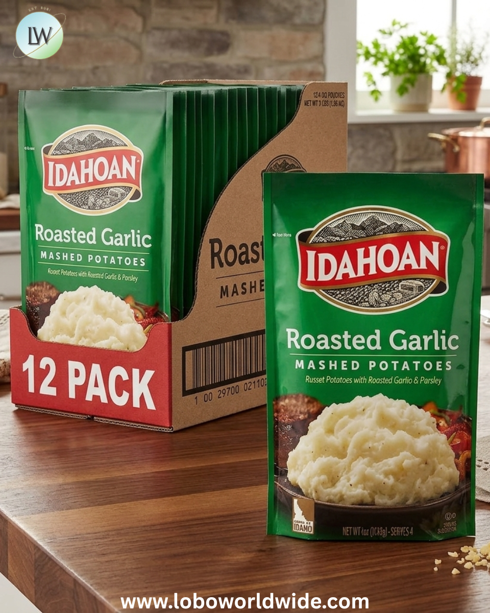 Idahoan Mashed Potatoes, Naturally Gluten-Free, 100% Real Idaho Potatoes, 4 servings per bag, 4 ounce (Pack of 12)