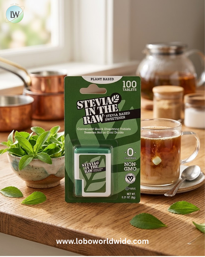In the Raw, Stevia In The Raw®, Stevia Based Sweetener, 100 Tablets, 0.21 oz (6 g)