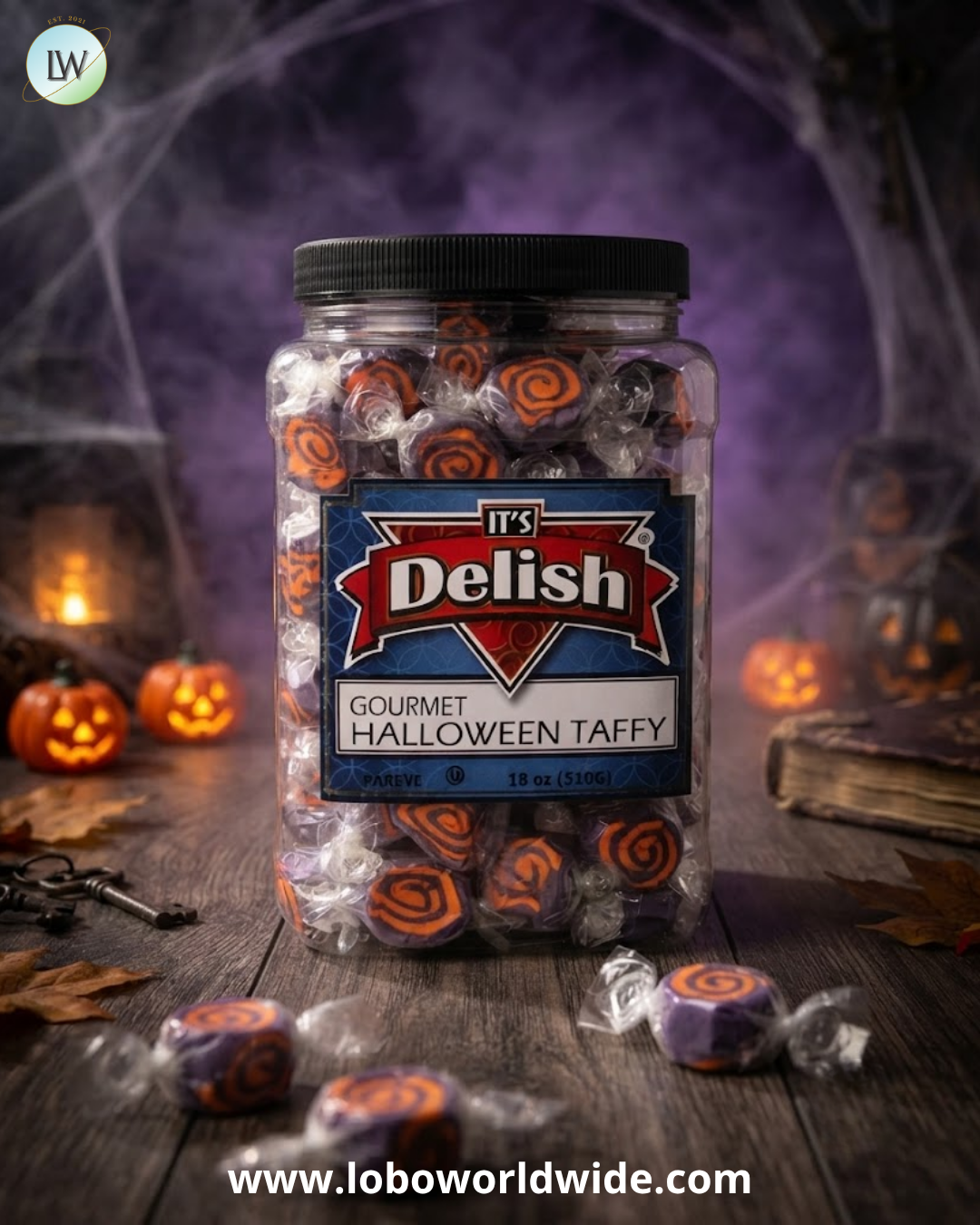 It's Delish Halloween Black & Orange Cream Taffy Chews, 18 oz.