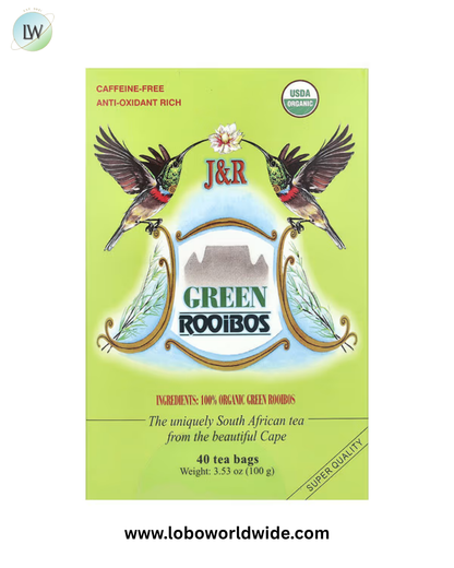 J&R Port Trading, Green Rooibos, Caffeine-Free, 40 Tea Bags, 3.53 oz (100 g)