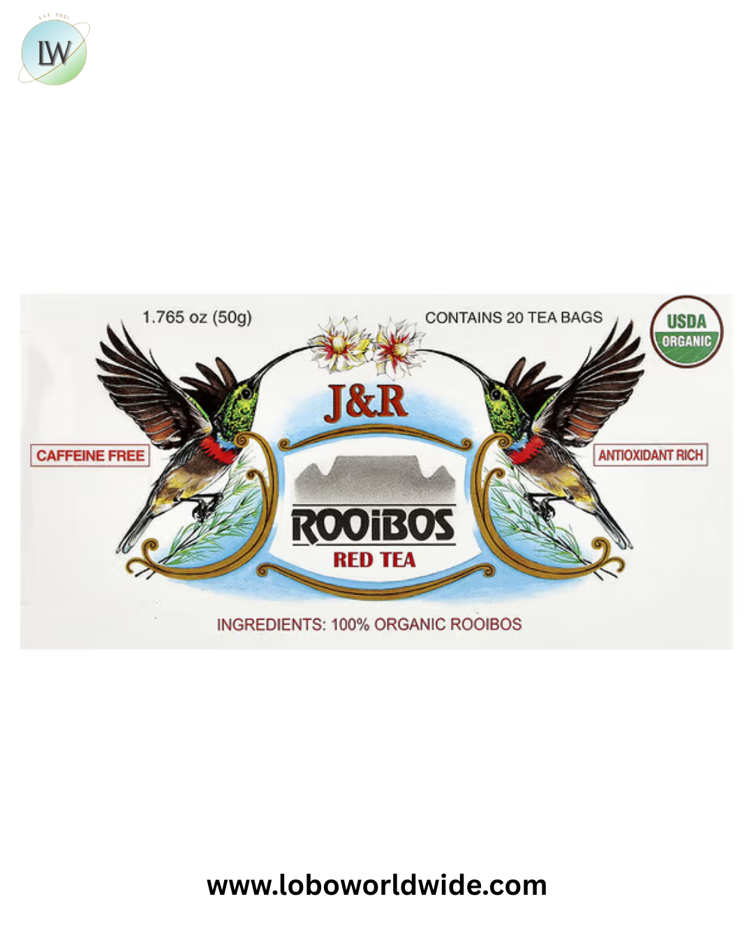 J&R Port Trading, Rooibos Red Tea, Caffeine-Free