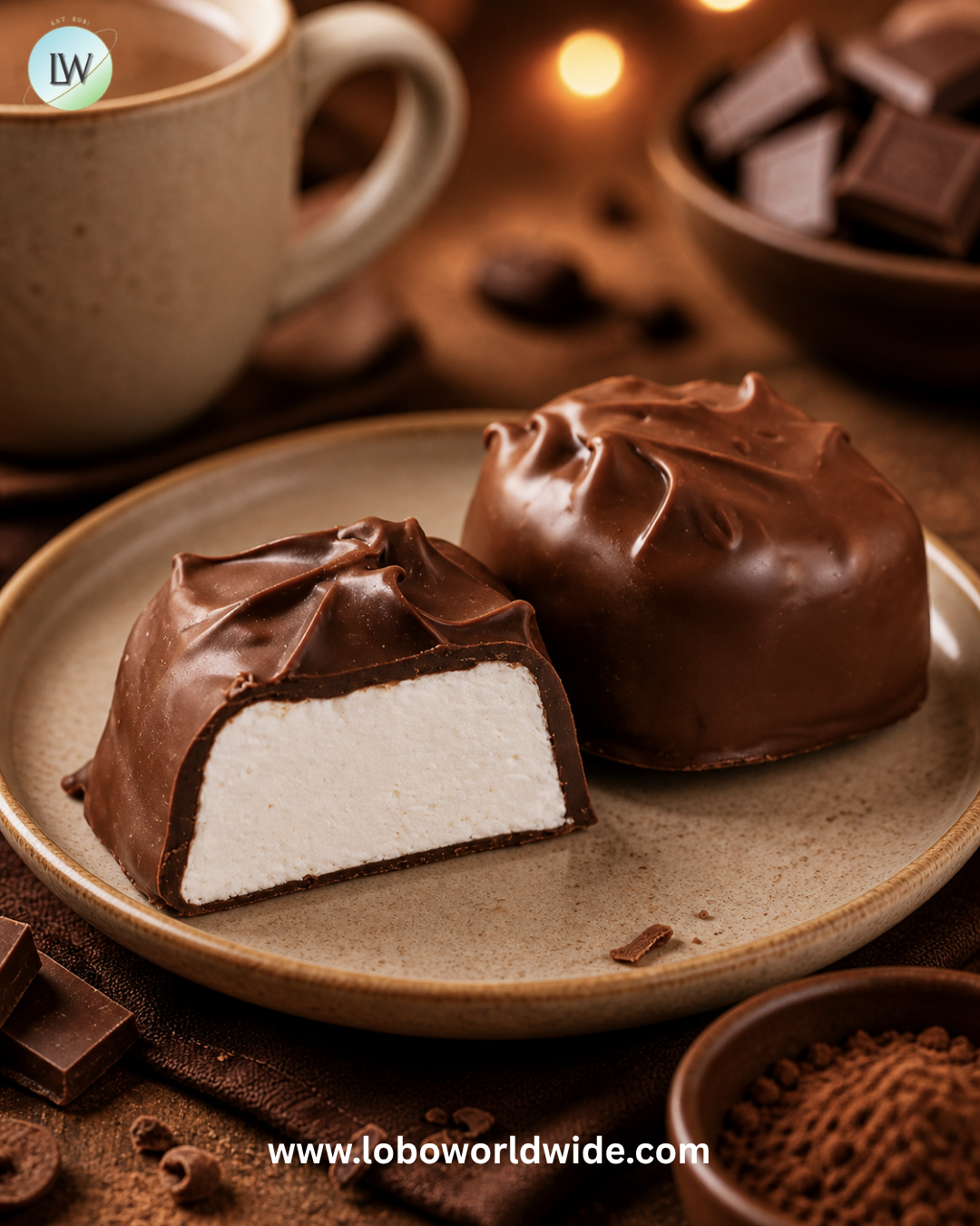 Jumbo Vanilla Marshmallow Chocolates - 5lb