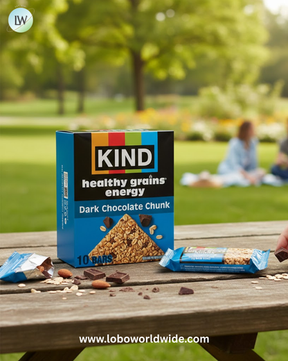 KIND Healthy Grains Energy Bars, Dark Chocolate Chunk, 21g Whole Grains, Made with Super Grains, Gluten Free Snacks, 10 Ct Value Pack, 14.1oz