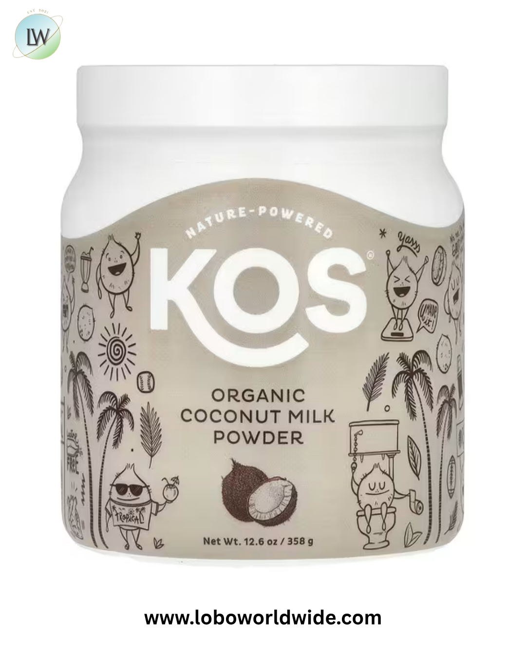 KOS, Organic Coconut Milk Powder, 12.6 oz (358 g)