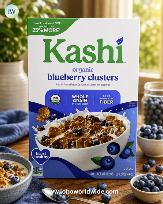 Kashi, Organic Toasted Oat Flakes Cereal, Blueberry Clusters, 17.2 oz (487 g)
