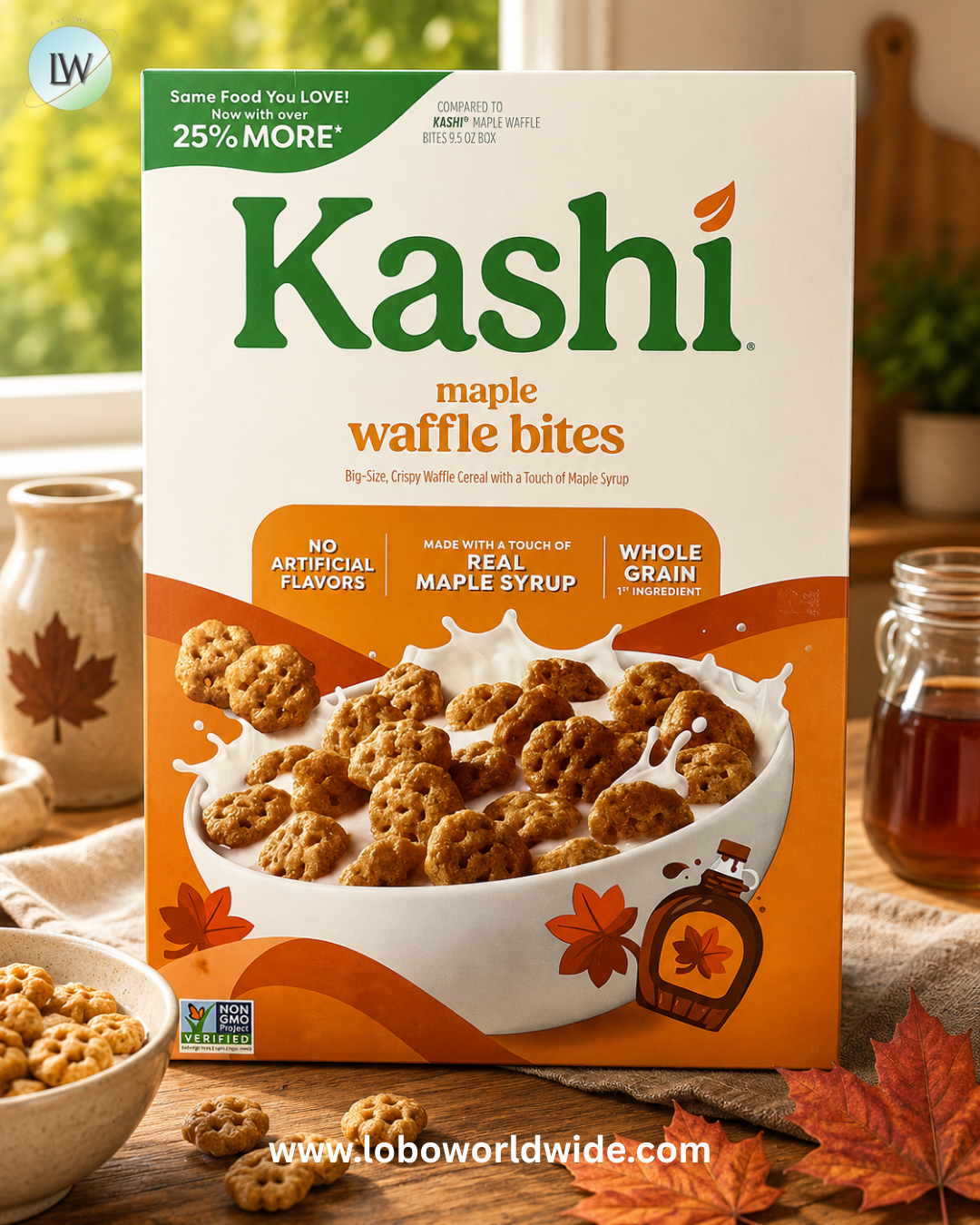 Kashi, Waffle Bites Cereal, Maple, 12.7 oz (360 g)