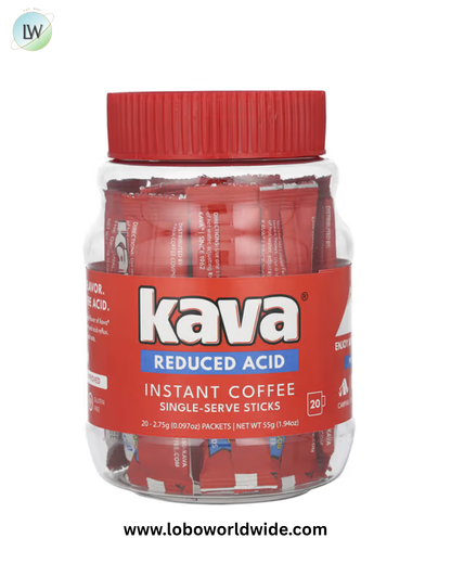 Kava Coffee, Instant Coffee Single-Serve Sticks, Reduced Acid, 20 Packets, 0.097 oz (2.75 g) Each
