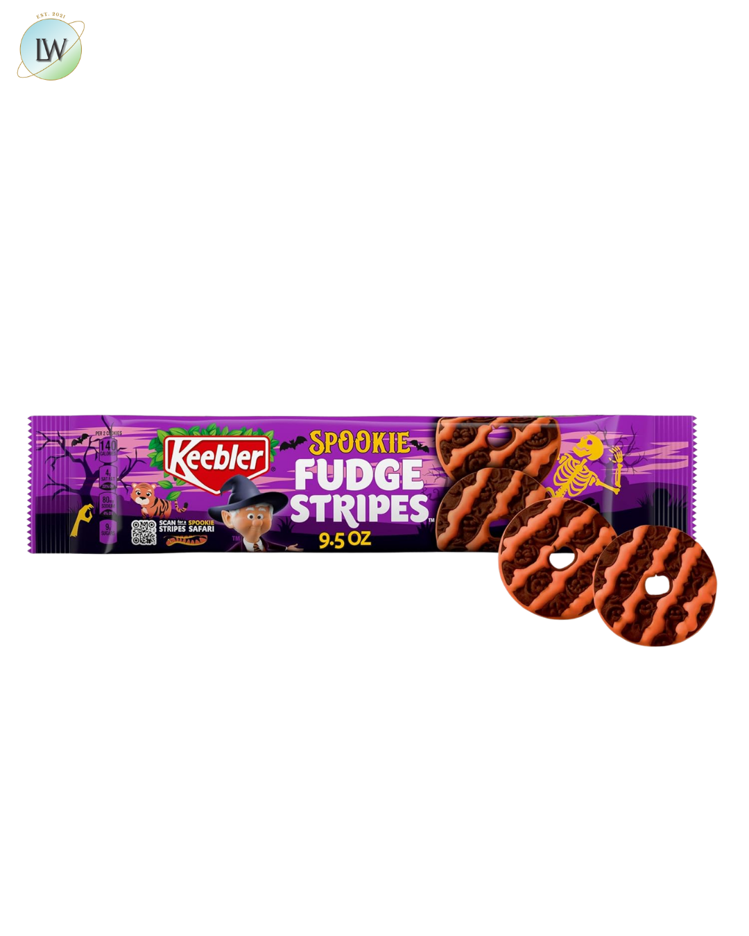 Keebler Spookie Fudge Stripes, Chocolatey Vanilla with Orange Stripes, 9.5 oz.