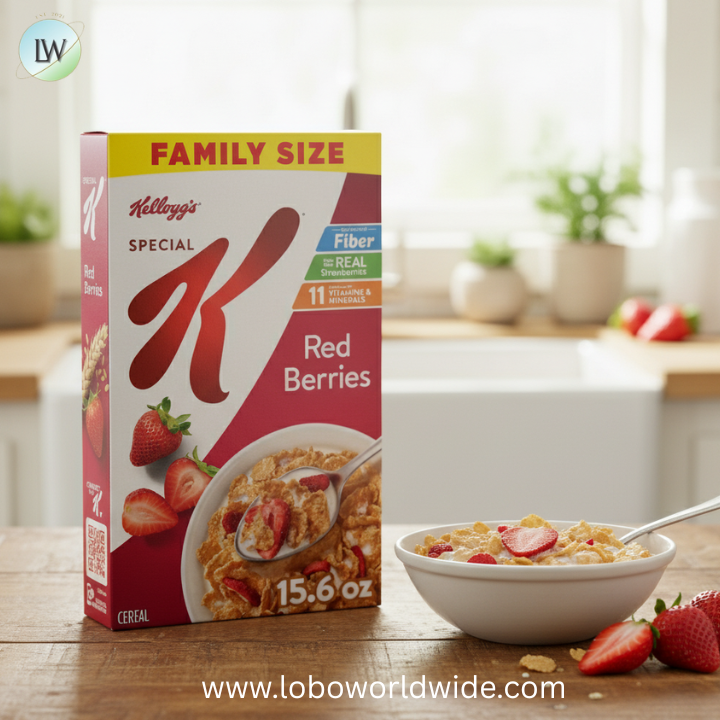 Kellogg's Special K Red Berries Breakfast Cereal, Good Source of Fiber, Family Size, 15.6 oz