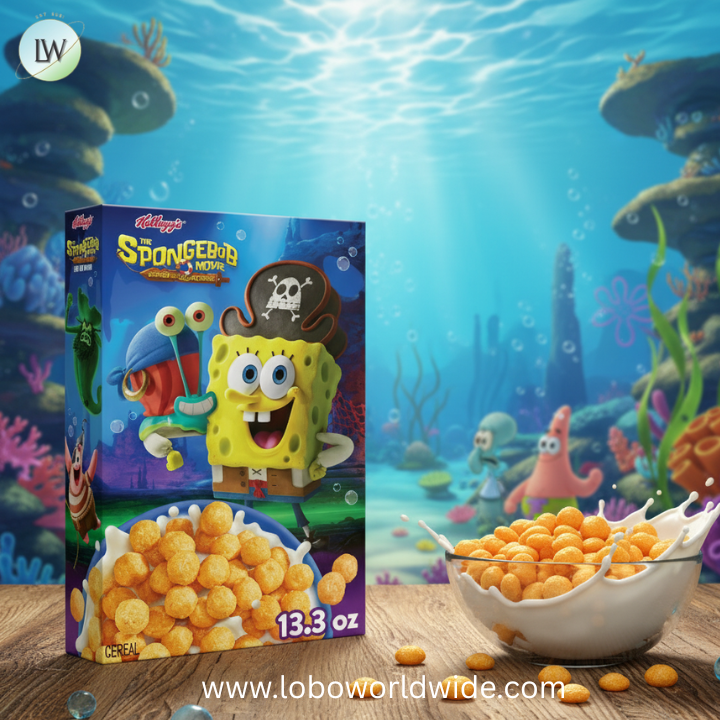 Kellogg’s The SpongeBob Movie: Search for SquarePants Breakfast Cereal, Kids Snacks, 13.3oz Box (1 Box)