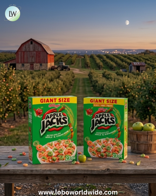 Kellogg’s Apple Jacks Breakfast Cereal, Kids Snacks, Family Breakfast, Giant Size, Original, 23oz Box (1 Box)