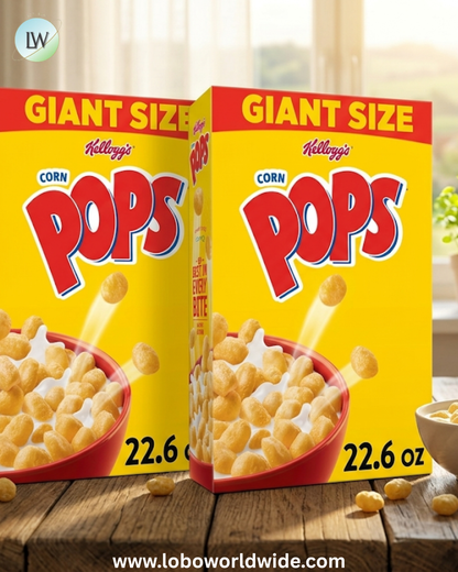 Kellogg's Corn Pops Breakfast Cereal, 8 Vitamins and Minerals, Kids Snacks, Giant Size, Original, 22.6oz