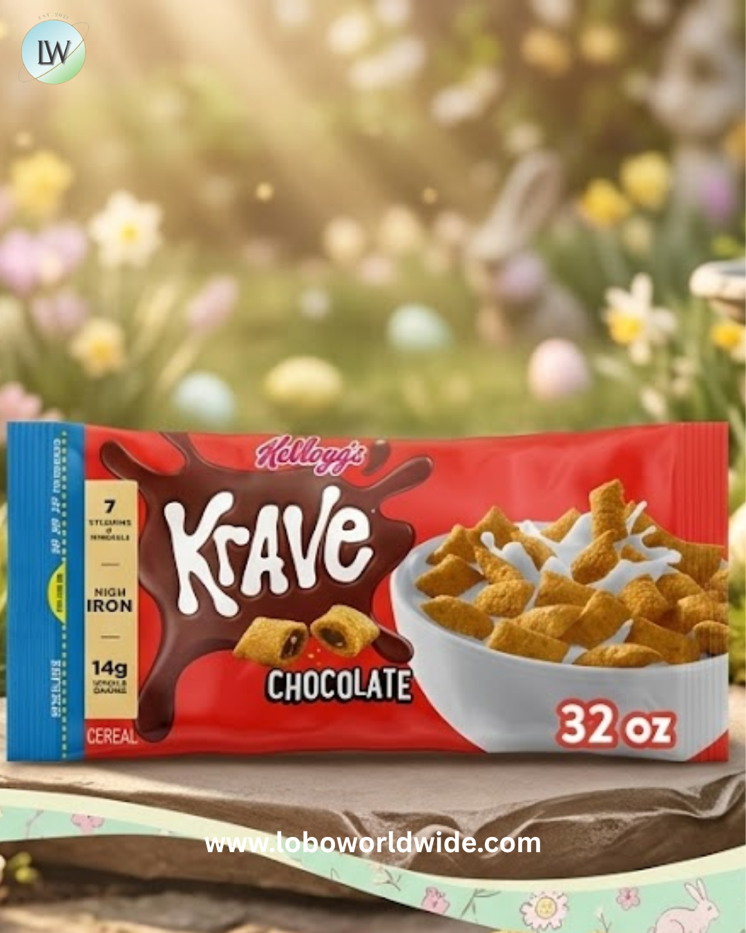 Kellogg's Krave Breakfast Cereal, Kids Cereal, Family Breakfast, Chocolate, 32oz Bag (1 Bag)