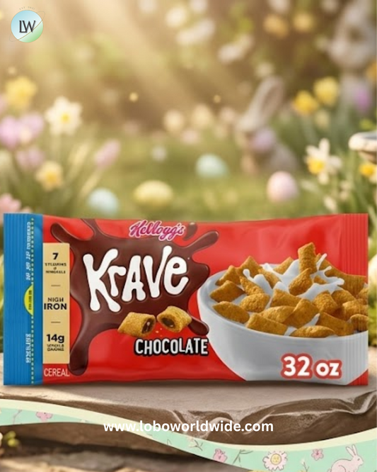 Kellogg's Krave Breakfast Cereal, Kids Cereal, Family Breakfast, Chocolate, 32oz Bag (1 Bag)