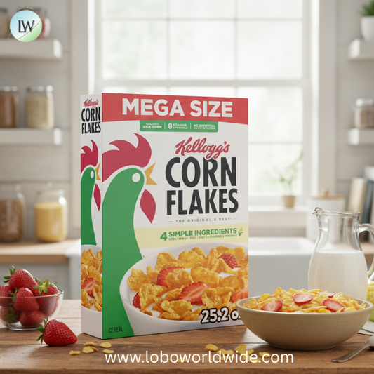 Kellogg's Corn Flakes Breakfast Cereal, 8 Vitamins and Minerals, Mega Size, 25.2 oz