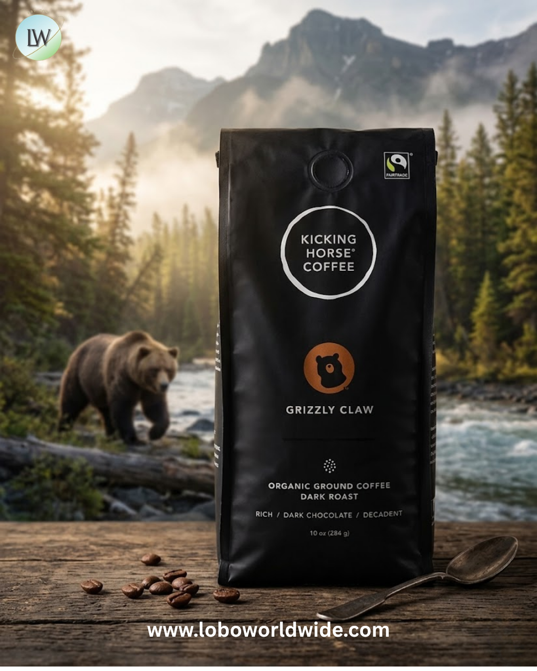 Kicking Horse, Grizzly Claw, Organic Ground Coffee, Dark Roast, 10 oz (284 g)