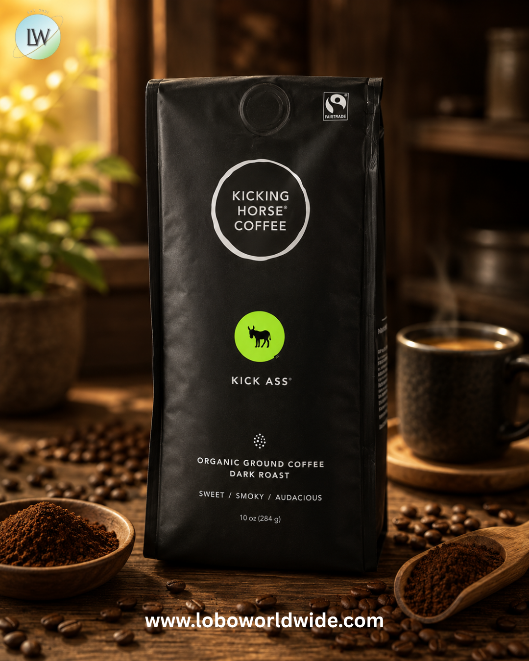 Kicking Horse, Kick Ass®, Organic Ground Coffee, Dark Roast, 10 oz (284 g)