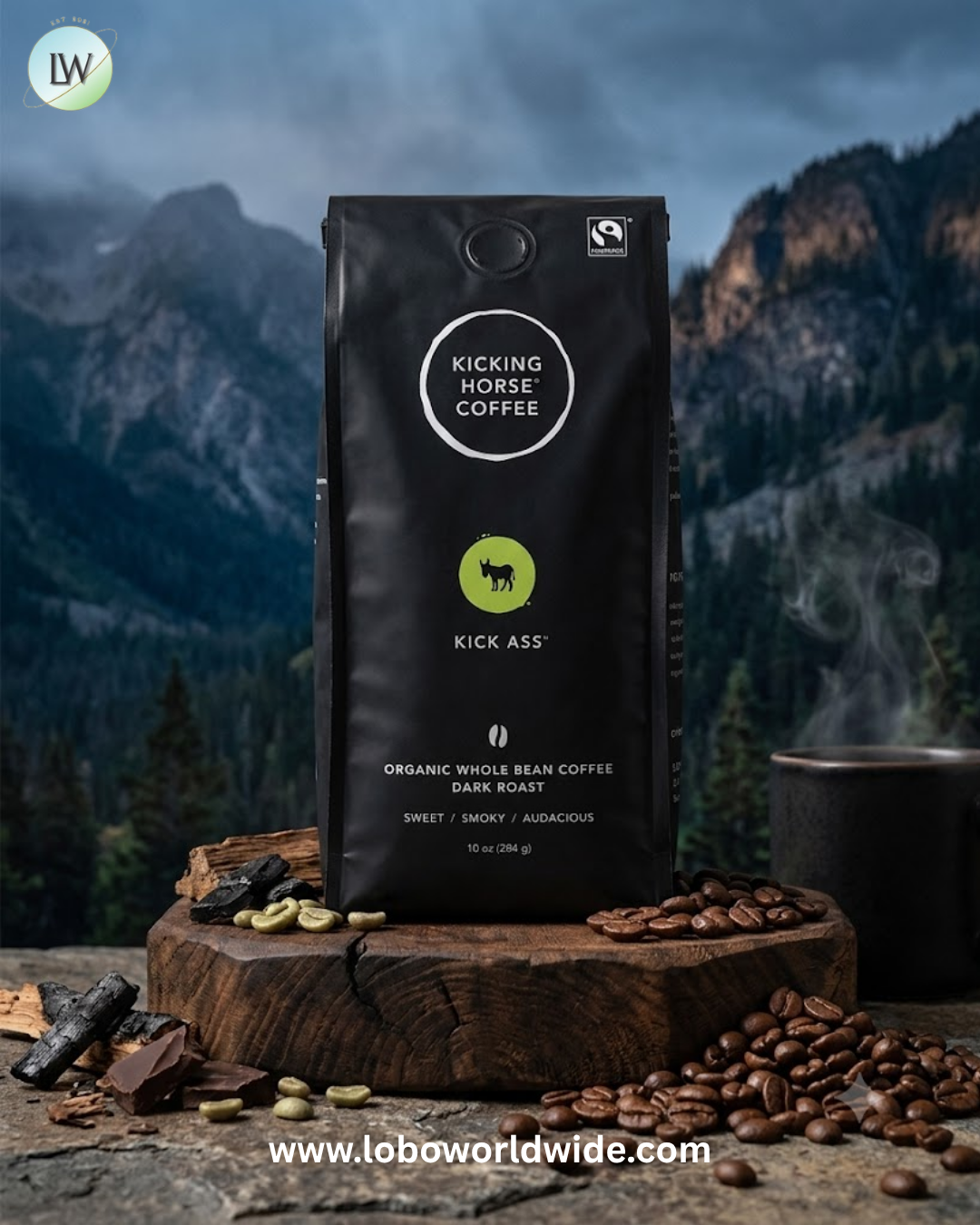 Kicking Horse, Organic Coffee, Whole Bean, Dark Roast, 10 oz (284 g)