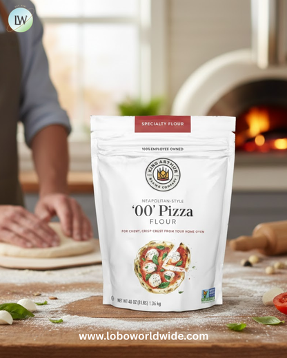 King Arthur 00 Pizza Flour, Non-GMO Project Verified, 100% American Grown Wheat, 3lb