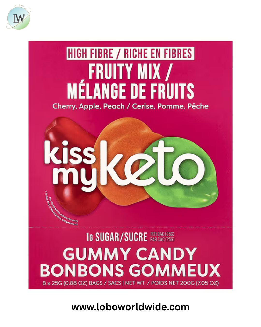 Kiss My Keto, Gummy Candy, 8 Bags, 0.88 oz (25 g) Each
