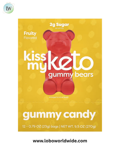 Kiss My Keto, Keto Gummy Bears, Fruity, 12 Bags, 0.79 oz (23 g) Each