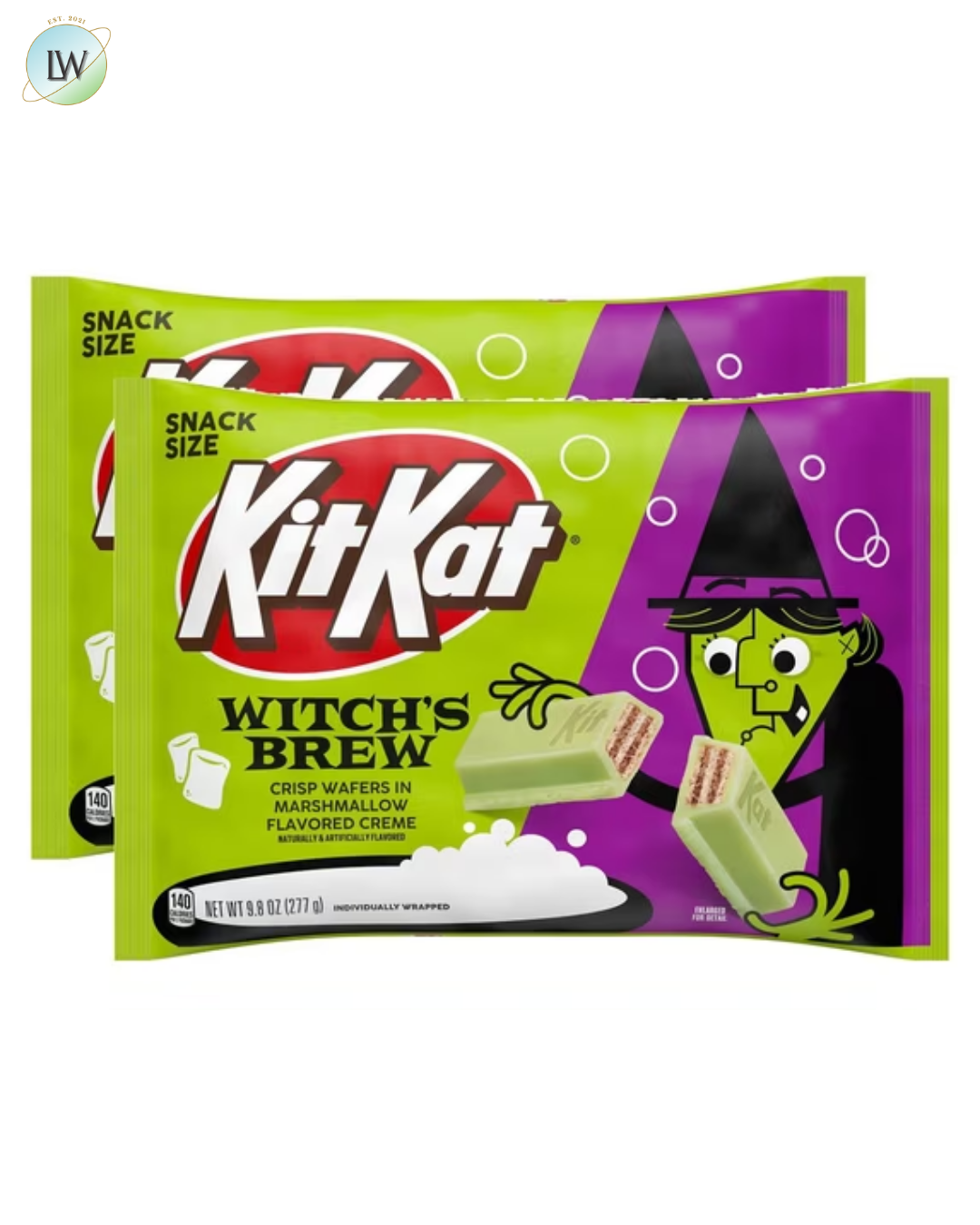 Kit Kat Witch's Brew Candy Bars, Marshmallow Creme, 9.8 oz, 2 ct.
