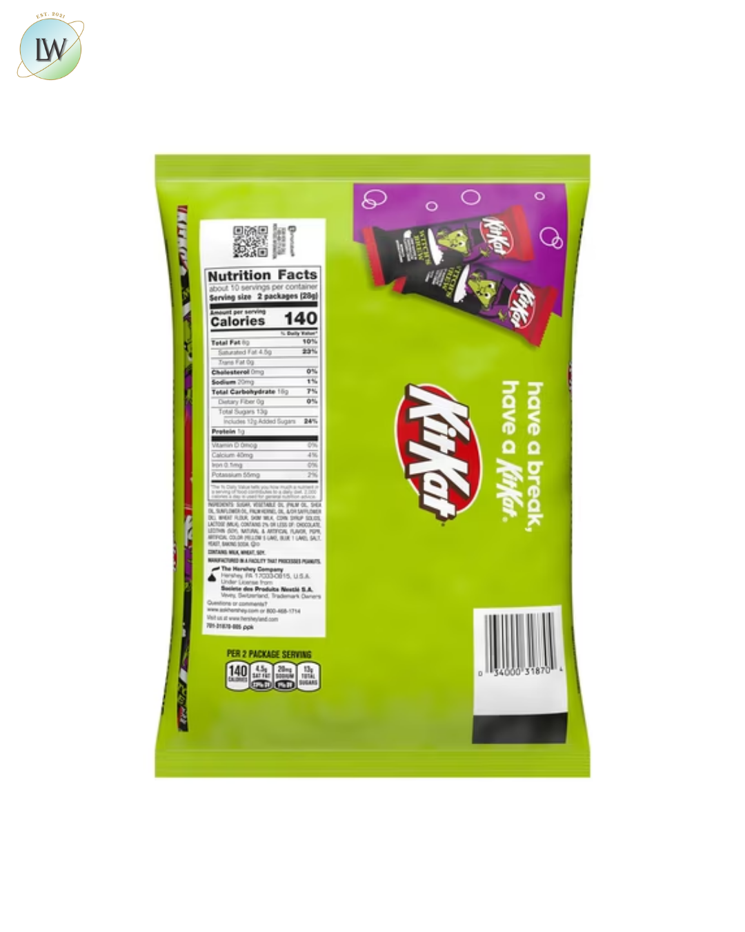 Kit Kat Witch's Brew Candy Bars, Marshmallow Creme, 9.8 oz, 2 ct.