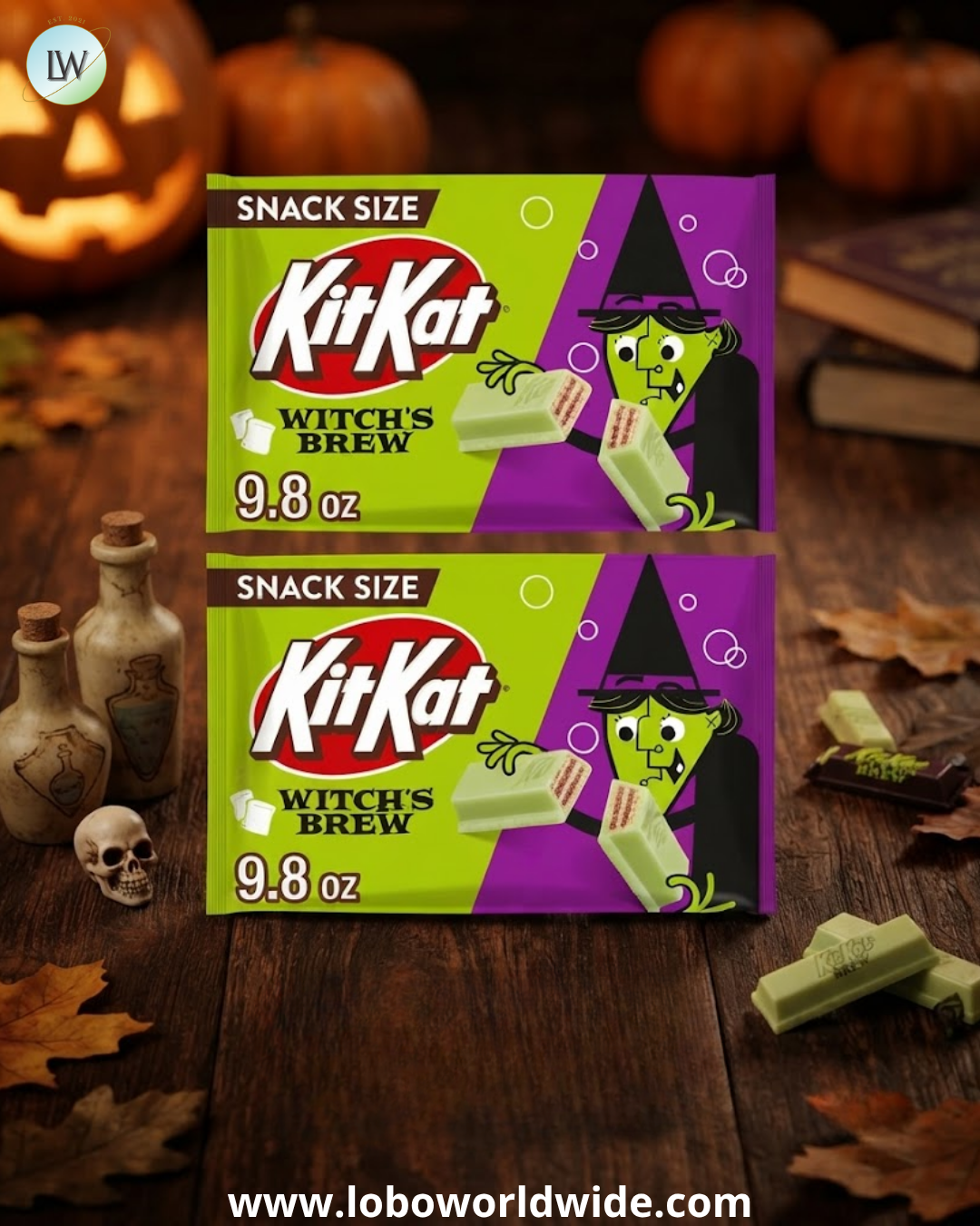 Kit Kat Witch's Brew Candy Bars, Marshmallow Creme, 9.8 oz, 2 ct.