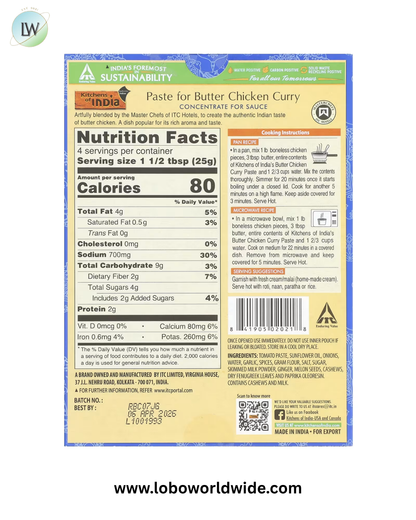 Kitchens of India, Concentrate For Sauce, Medium, 3.5 oz (100 g)