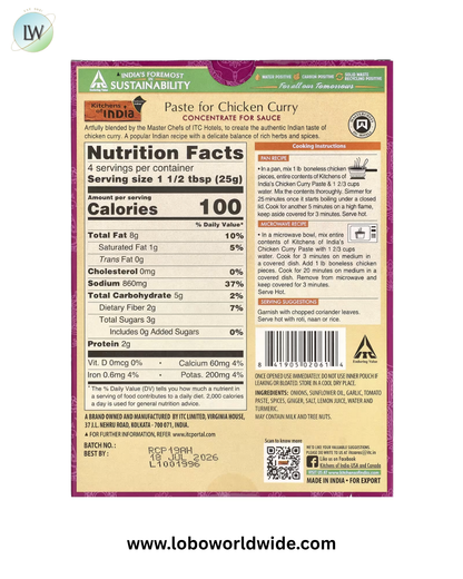 Kitchens of India, Concentrate For Sauce, Medium, 3.5 oz (100 g)
