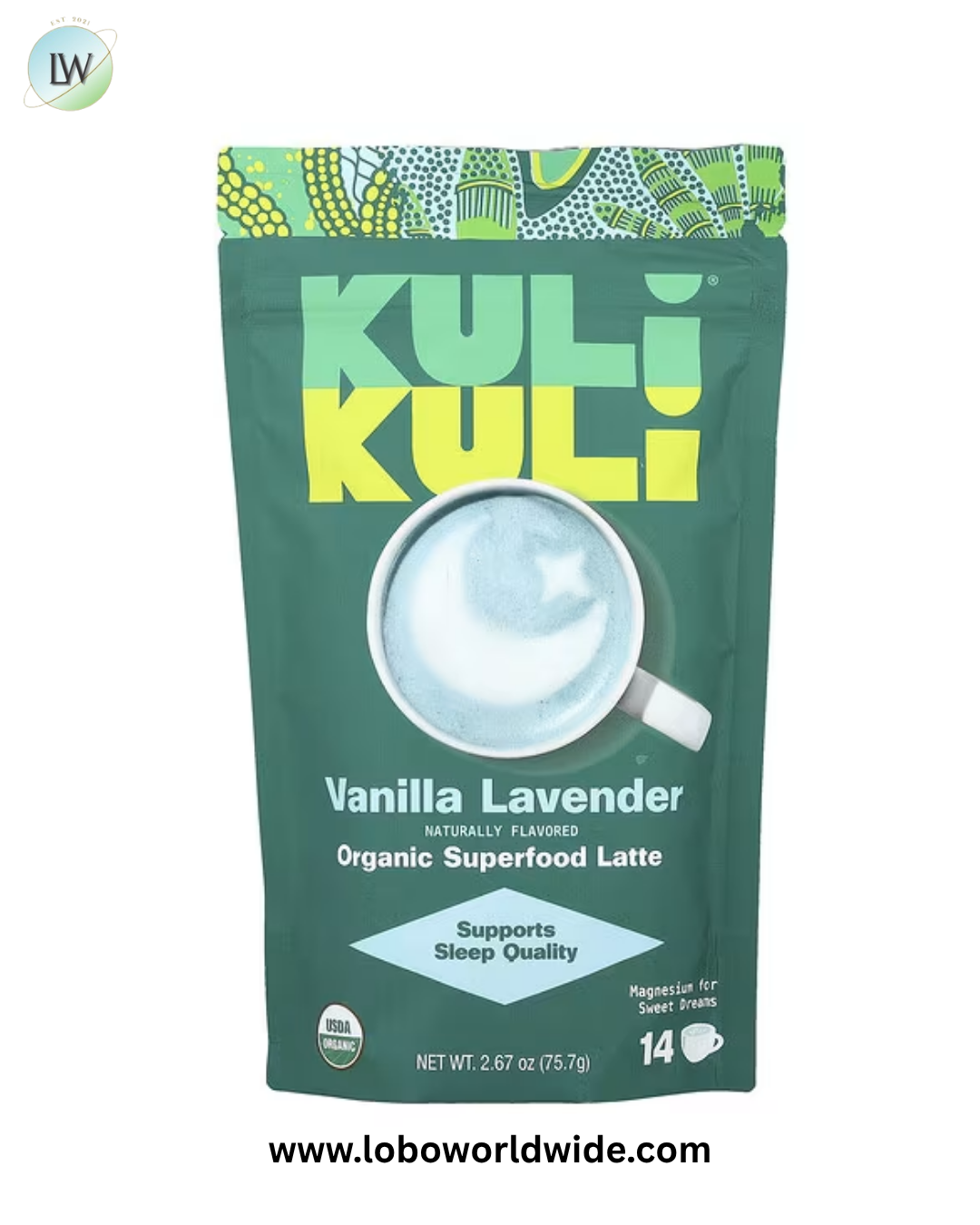 Kuli Kuli, Organic Superfood Latte, Vanilla Lavender, 2.67 oz (75.7 g)