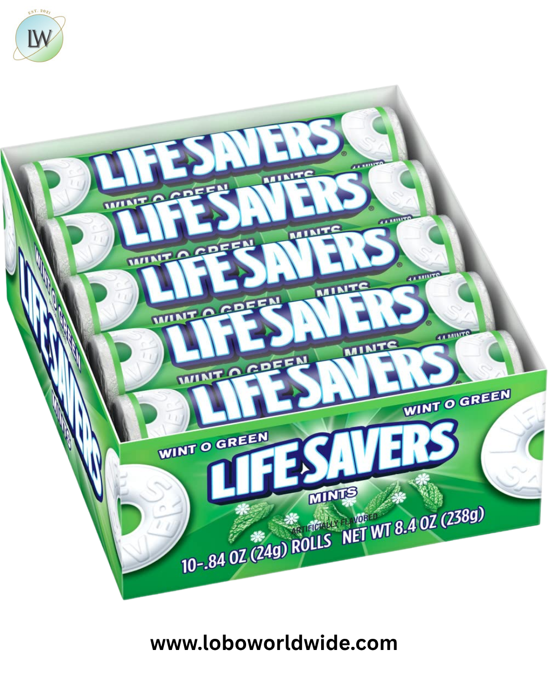 LIFE SAVERS Mints Wint-O-Green Hard Candy Bulk Mints, Hard Candies,(20 Count Box)
