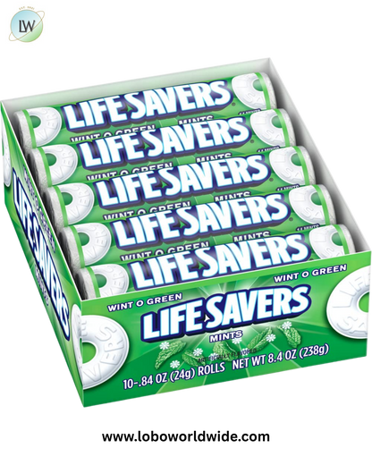 LIFE SAVERS Mints Wint-O-Green Hard Candy Bulk Mints, Hard Candies,(20 Count Box)