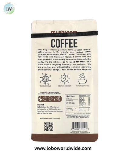 La Republica, Ground Mushroom Coffee, Medium Roast, 12 oz (340 g)
