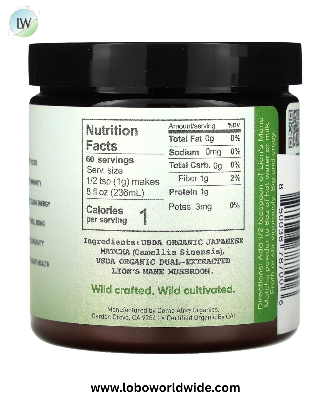 La Republica, Lion's Mane Matcha, 2.12 oz (60 g)