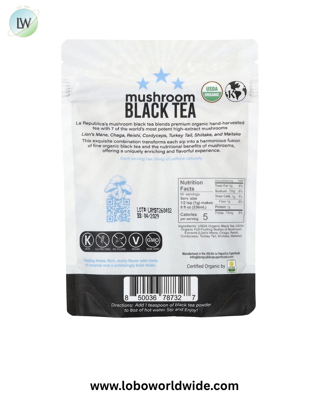 La Republica, Organic Mushroom, 2.12 oz (60 g)