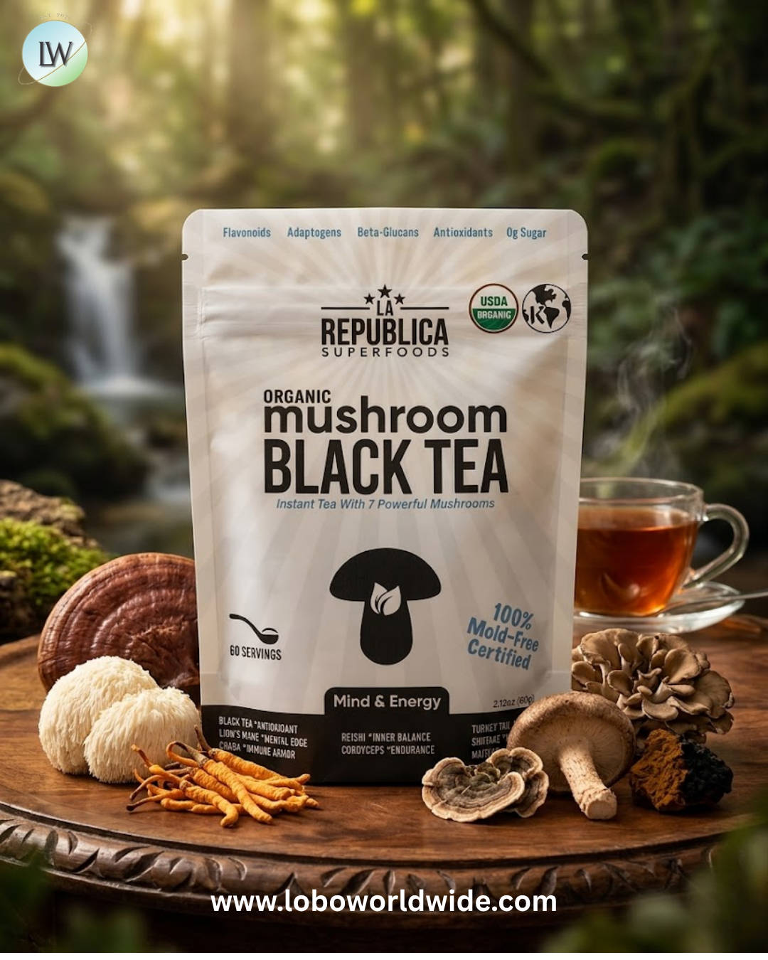 La Republica, Organic Mushroom, 2.12 oz (60 g)