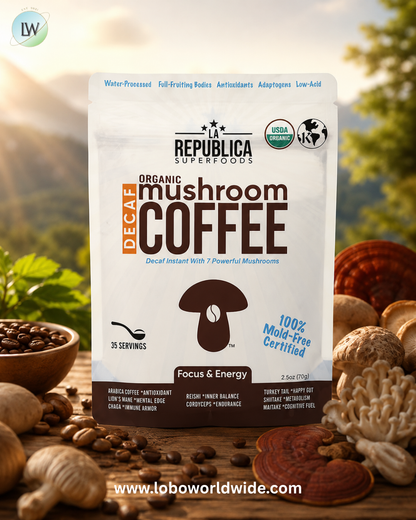 La Republica, Organic Mushroom Coffee, Instant Coffee With 7 Mushrooms