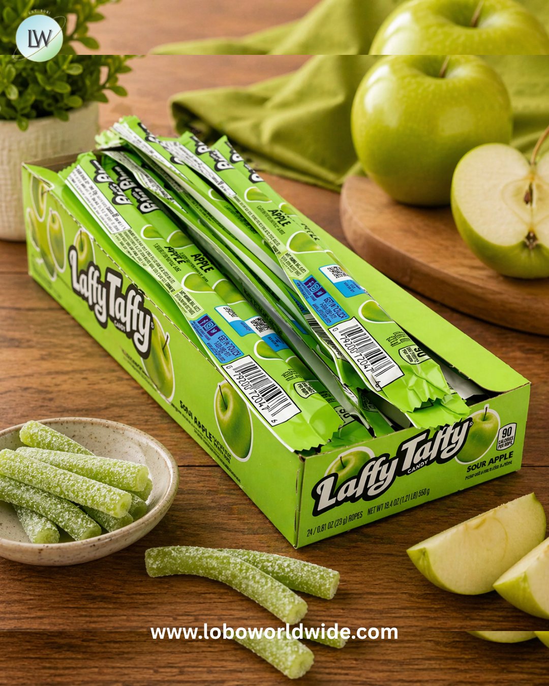 Laffy Taffy Ropes Sour Apple 24 Piece