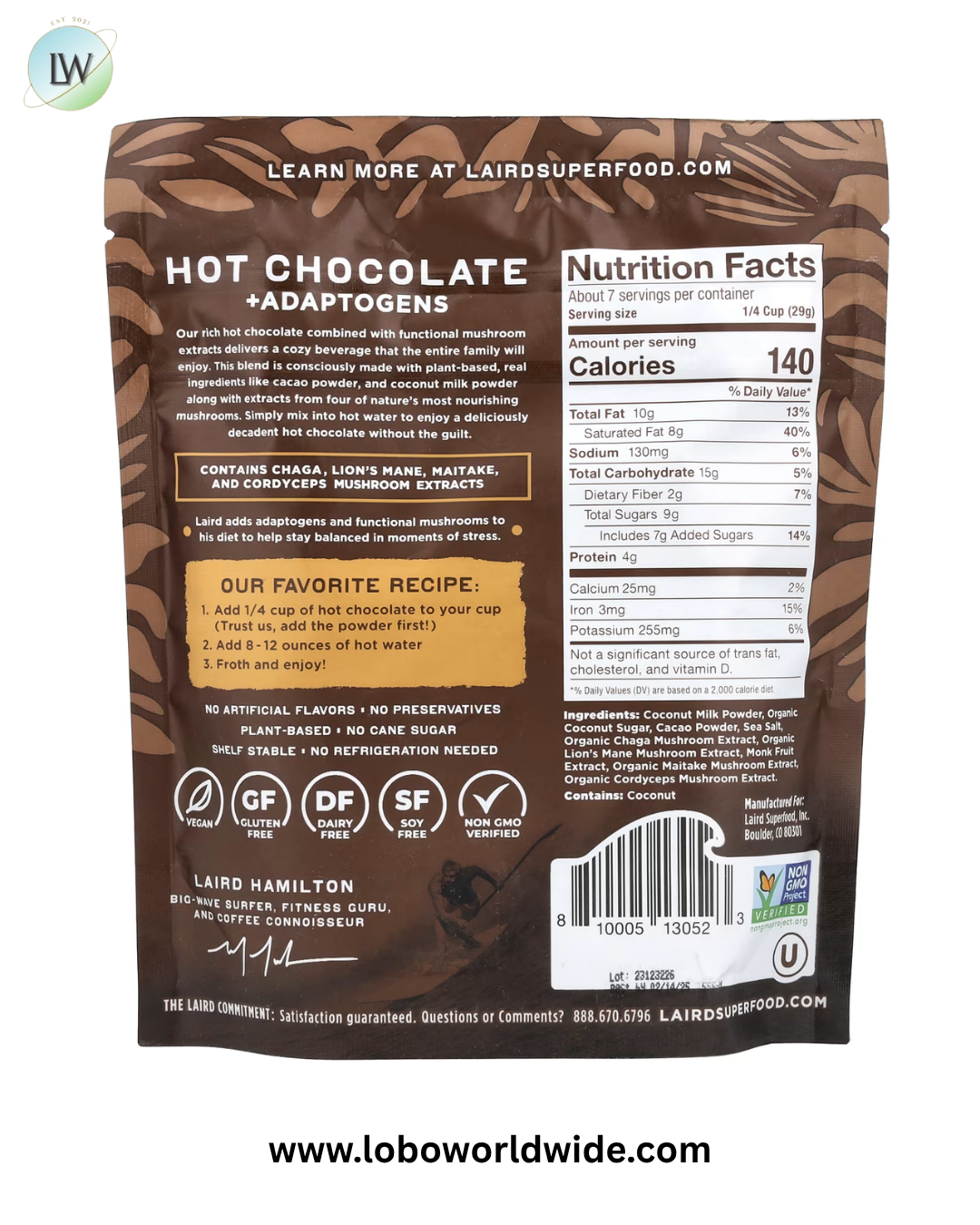 Laird Superfood, Hot Chocolate + Adaptogens, 8 oz (227 g)
